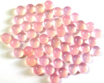 25 Pieces 3mm Pink Chalcedony Cabochon Gemstone, 3mm Pink Chalcedony Round Cabochon Gemstone, Round Cabochon Pink Chalcedony Gemstone