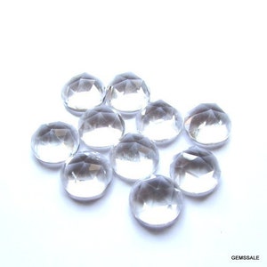 10 piece 5mm Crystal Quartz Rosecut Round Loose Gemstone,Crystal Round Rosecut Gemstone, Clear Quartz Rosecut Round Gemstone, AAA Quality