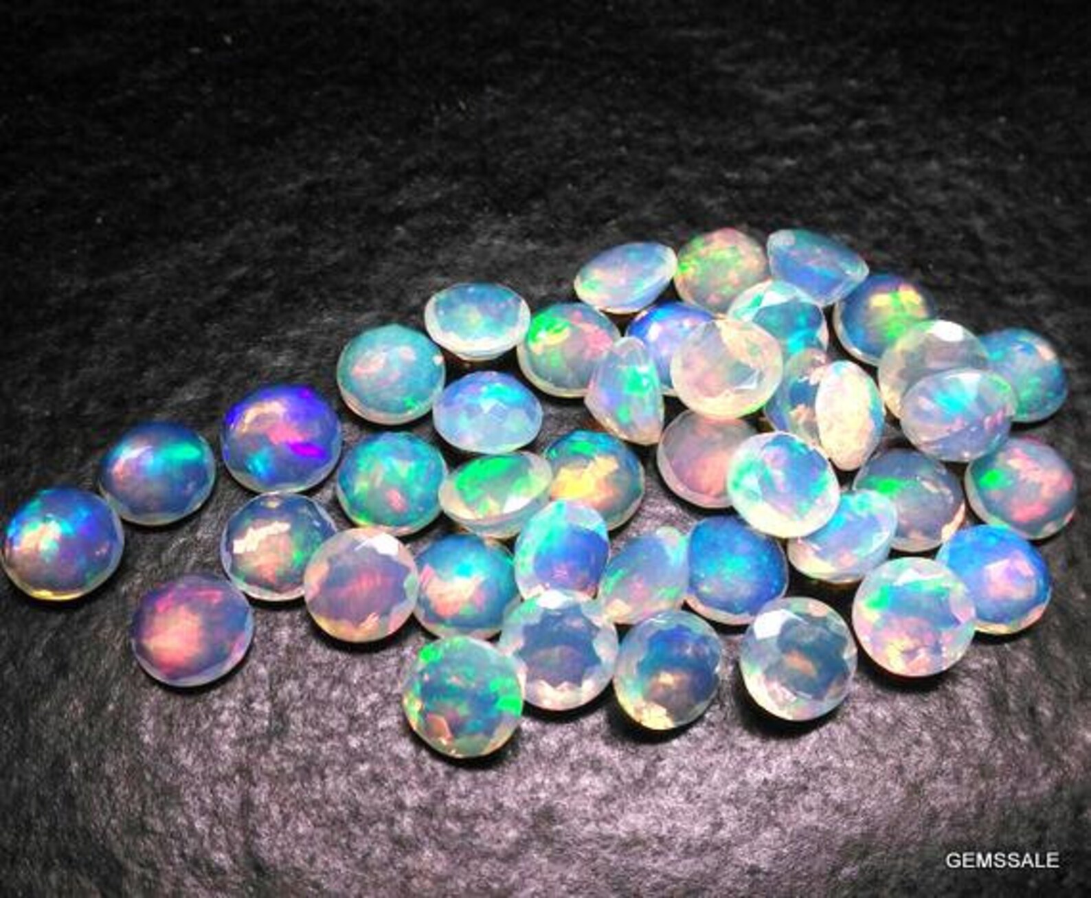 10 Pieces 4mm Ethiopian Opal Faceted Round Loose Gemstone Etsy