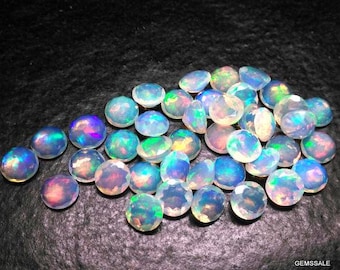 10 Pieces 3mm Ethiopian Opal Faceted Round Loose Gemstone - Ethiopian Opal Round Faceted, Opals Faceted Round Loose Gemstone