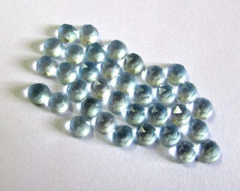 10 AAA Sky Blue Topaz Edelsteine: 3-6mm Rund Rosecut