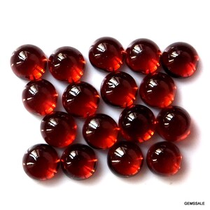 10 Pieces 4mm Red Garnet Cabochon Round Loose Gemstone, 100% natural red garnet round cabs gemstone, red garnet cabochon round gemstone image 2