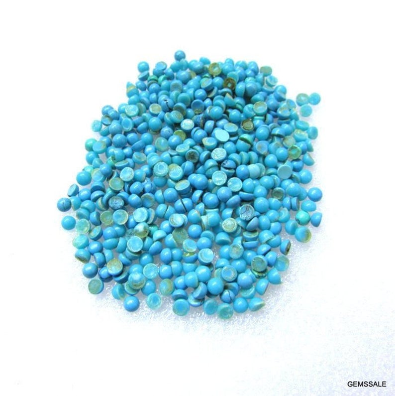 Turquoise Cabochon Round Gemstone 50 pcs 3mm Turquoise Cabochon Round Gemstone Sleeping Beauty Arizona TURQUOISE Round Cabochon Gemstone