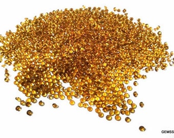 10 AAA Citrine Faceted Round Loose Gemstones: 1.5mm