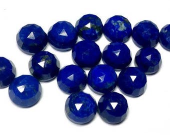 5 AAA Lapis Lazuli Rose Cut Gemstones: 7mm-12mm Round Cabochons