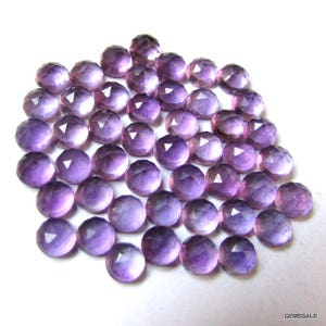 10 cabujones de amatista AAA: piedras preciosas redondas de corte rosa de 6 mm