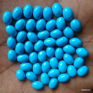 10 pieces 5x7mm Turquoise Cabochon Oval Gemstone, Sleeping Beauty Arizona TURQUOISE Oval Cabochon Gemstone, Turquoise Cabochon Oval Gemstone