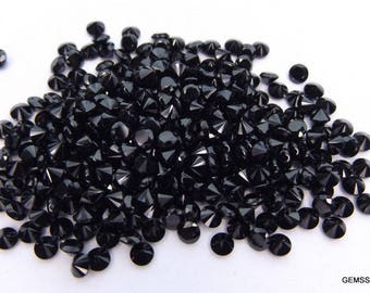 10 AAA Black Spinel Gemstones: 2mm Faceted Round Loose Spinel