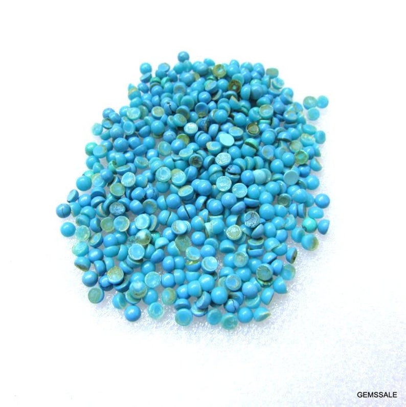 Turquoise Cabochon Round Gemstone 50 pcs 3mm Turquoise Cabochon Round Gemstone Sleeping Beauty Arizona TURQUOISE Round Cabochon Gemstone