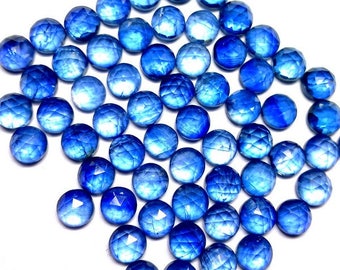 4mm Kyanite Cabochon: AAA Rosecut Round Gemstone