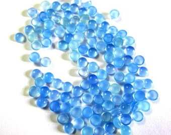 10 AAA Blue Chalcedony Round Cabochon Gemstones, 4mm