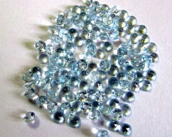 10 Sky Blue Topas Edelsteine: 3 mm Cabochons im runden Rosenschliff