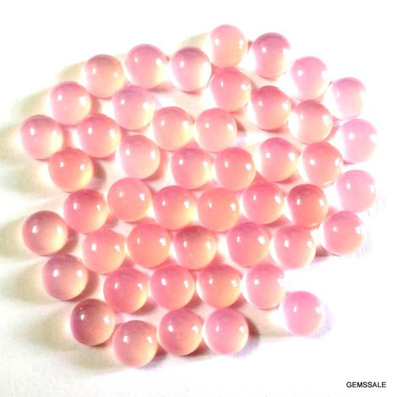 pink chalcedony cabochon Gemstone 10 Pieces 8mm Pink Chalcedony Cabochon Round Gemstone Pink Chalcedony Round Cabochon Gemstone