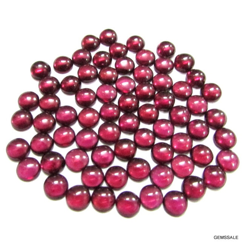 5 Pieces 8mm RHODOLITE Garnet Cabochon Round Gemstone - Etsy