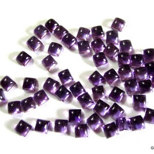 5 Pieces 4mm Amethyst Cabochon Square Gemstone, Amethyst Square Cabochon Gemstone, Amethyst Cabochon Gemstone