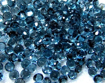 AAA London Blue Topaz: 6mm or 8mm Faceted Round Gemstone
