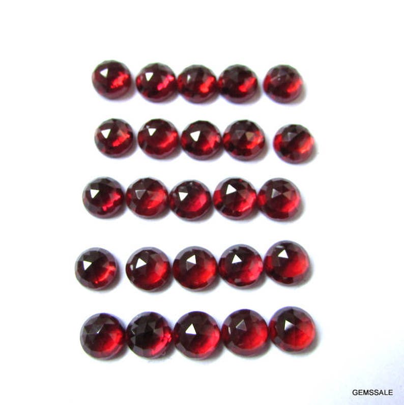 10 pieces 4mm Red Garnet rosecut round cabochon loose gemstone, Wholesale Lot 100% Natural, Red Garnet rosecut cabochon round loose Gemstone image 3