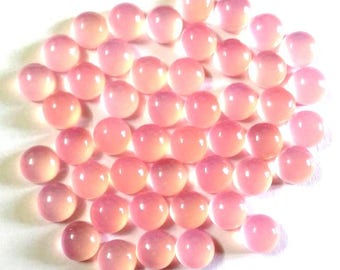 10 cabochon rotondi di calcedonio rosa AAA da 5 mm: pietre preziose sciolte