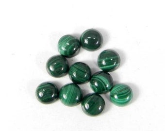 10 cabochon di malachite AAA: pietre preziose rotonde sciolte da 4 mm