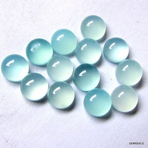 10 pieces 5mm Aqua Chalcedony Cabochon Round Loose Gemstone, Aqua Chalcedony Round Cabochon Gemstone, Aqua chalcedony Cabochon Gemstone