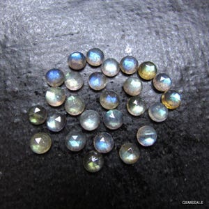 10 piedras preciosas de labradorita AAA: cabujones redondos de talla rosa de 5 mm imagen 5