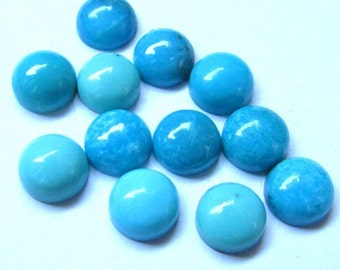 10 pieces 7mm Turquoise Cabochon Round Loose Gemstone, Sleeping Beauty Arizona TURQUOISE Round Cabochon Smooth polished gemstone