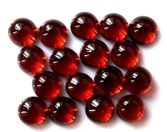 10 Pieces 4mm Red Garnet Cabochon Round Loose Gemstone, 100% natural red garnet round cabs gemstone, red garnet cabochon round gemstone