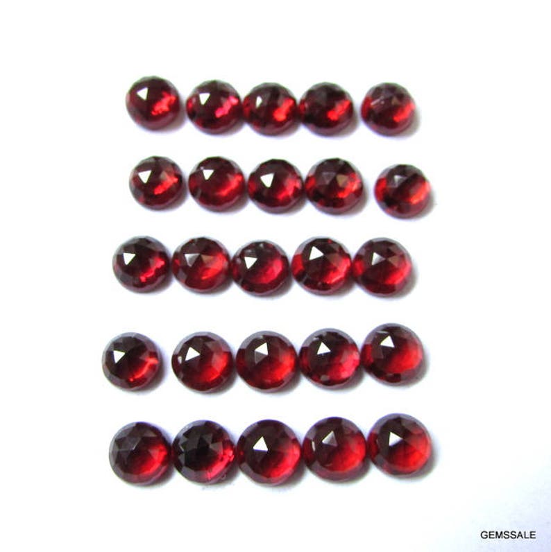 10 pieces 4mm Red Garnet rosecut round cabochon loose gemstone, Wholesale Lot 100% Natural, Red Garnet rosecut cabochon round loose Gemstone image 2