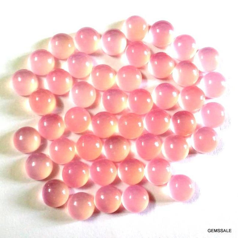 pink chalcedony cabochon Gemstone 10 Pieces 8mm Pink Chalcedony Cabochon Round Gemstone Pink Chalcedony Round Cabochon Gemstone