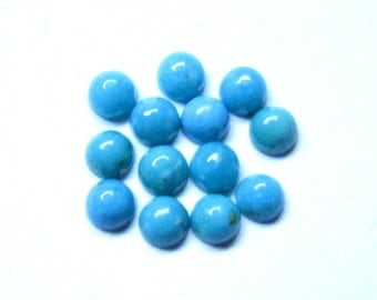 25 Pieces 4mm Turquoise Cabochon Round Gemstone, Sleeping Beauty Arizona TURQUOISE Round Cabochon Smooth polished gemstone