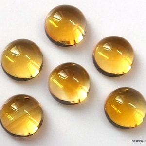 10 pieces yellow citrine square cabochon loose gemstone calibrated size