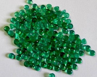 10 cabujones redondos de ónix verde AAA de 5 mm