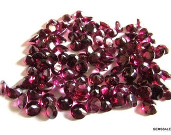 10 AAA Rhodolite Garnet Gemstones: 4mm or 5mm Faceted Round Cut