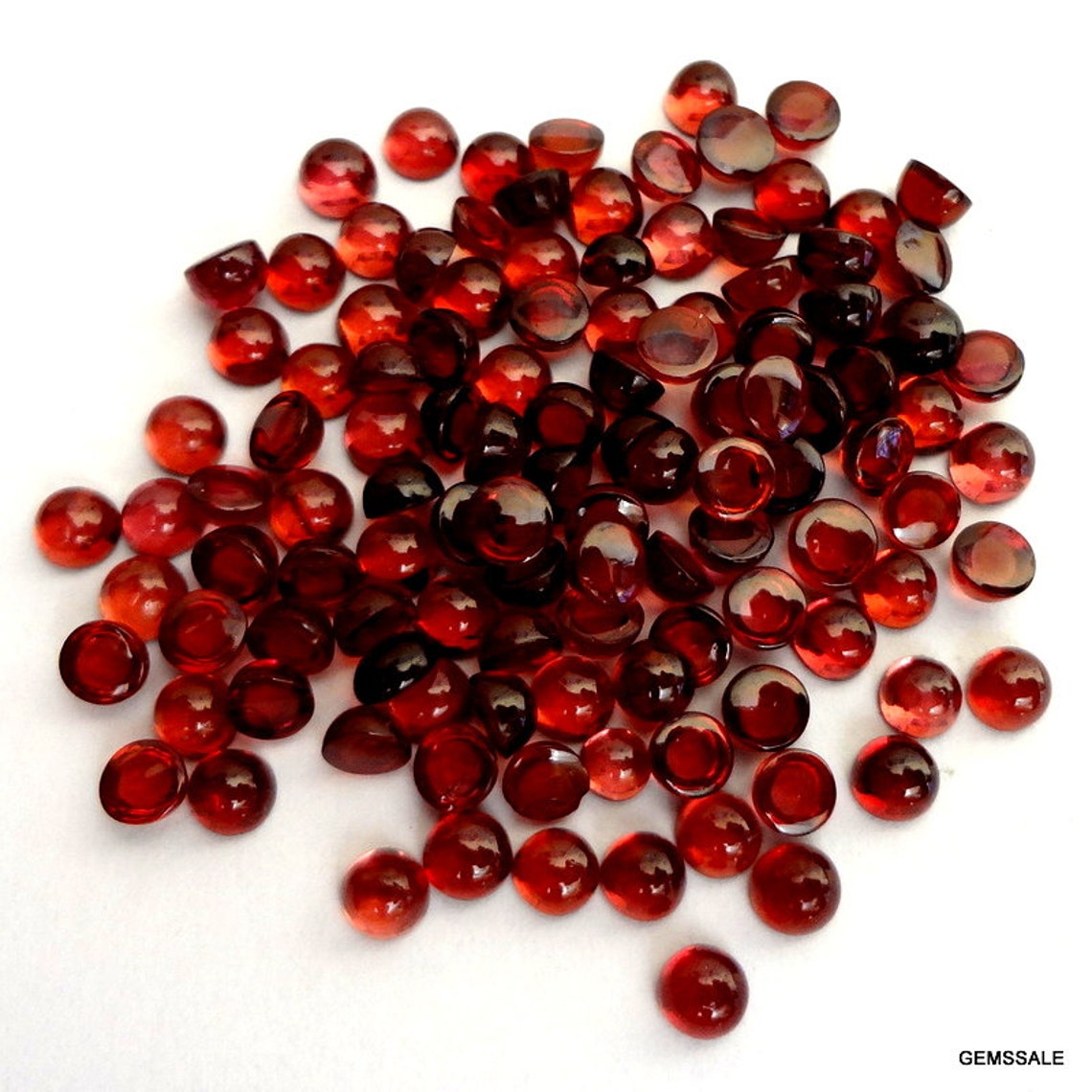 10 Pieces 1.5mm Red Cabochon Round Loose Gemstone Etsy