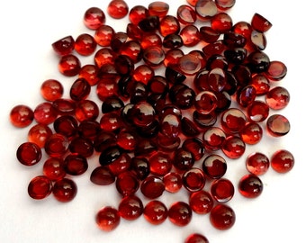 10 AAA Red Garnet Cabochons: 3mm Round Loose Gemstones