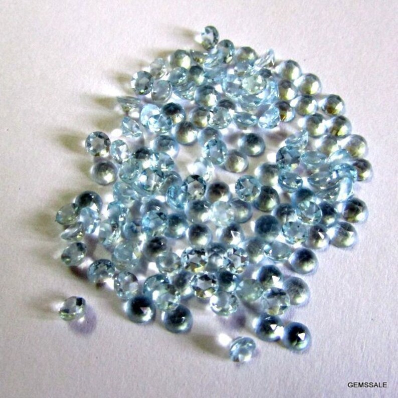 10 pieces 3mm Sky Blue Topaz Rosecut Round Gemstone, Sky Blue Topaz Round Rosecut Gemstone, Blue Topaz Rose cut Round Cabochon Gemstone image 3