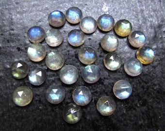 10 Pieces 3mm Labradorite Round Rose Cut Gemstone, 3mm Labradorite RoseCut Round Cabochon Gemstone, Labradorite Flat Back Rosecut Cabochons