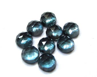 5 AAA London Blautopas Edelsteine: 6 mm Cabochons im runden Rosenschliff