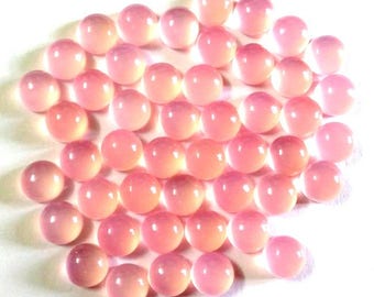 25 Pieces 6mm Pink Chalcedony Cabochon Round, AAA Quality Pink Chalcedony Round Cabochon, Pink Chalcedony Cabochon Round Loose Gemstone