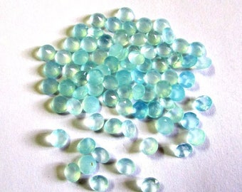 25 Aqua Chalcedony 5mm Faceted Round Gemstones