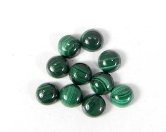 10 cabochon di malachite verde AAA: pietre preziose rotonde sciolte da 3 mm