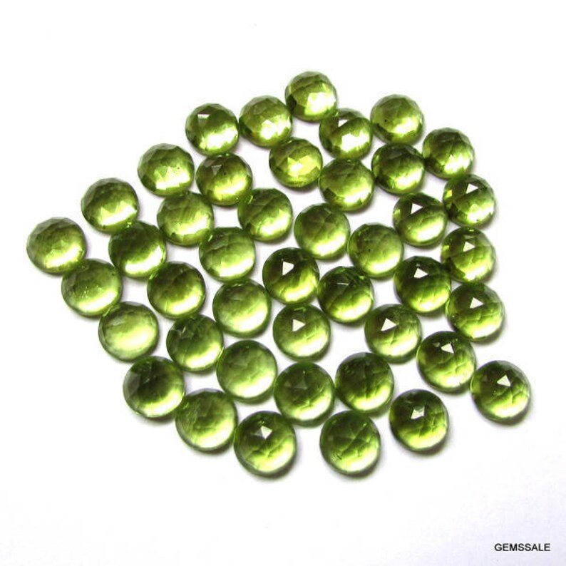 25 pieces 3mm Peridot Round Rose Cut Cabochon gemstone, AAA Quality 100% Natural 3mm peridot rose faceted cabochon calibrated gems image 4