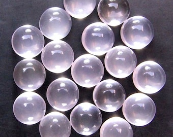 10 Rose Quartz 6mm Round Cabochons: AAA Baby Pink Gemstones
