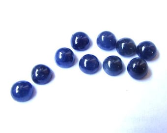 10 AAA Blue Sapphire Cabochons: 3mm Round Gemstones