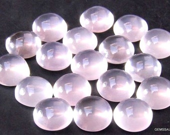 10 AAA Rose Quartz Cabochons: Smooth Round Gemstones, 8mm