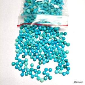 10 AAA Turquoise Cabochons: 2mm Round Loose Gemstones