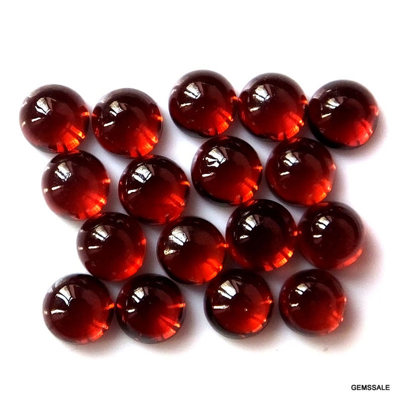 10 Pieces 4mm Red Garnet Cabochon Round Loose Gemstone, 100% natural red garnet round cabs gemstone, red garnet cabochon round gemstone image 4