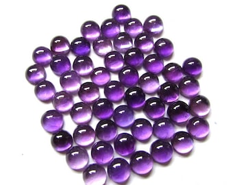 10 AAA Amethyst Cabochons: 7mm Round Loose Gemstones