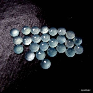 10 piedras preciosas de calcedonia aguamarina: corte rosa redondo de 6 mm, calidad AAA