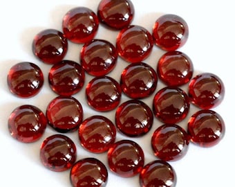 50 AAA Red Garnet Cabochons: 6mm Round Loose Gemstones